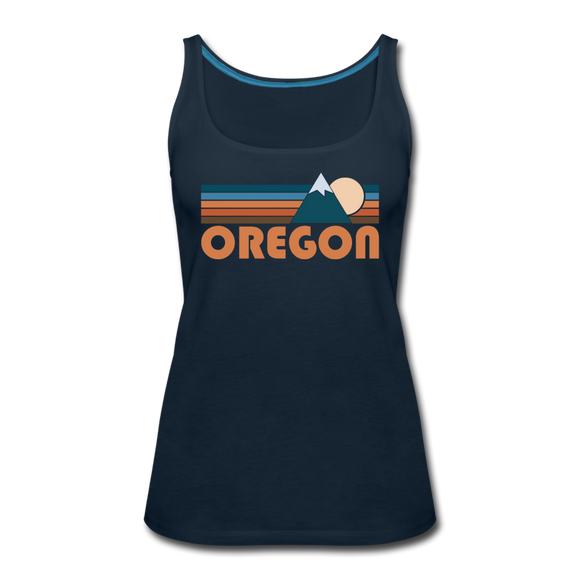 Oregon Women’s Tank Top - Retro Mountain Women’s Oregon Tank Top - deep navy