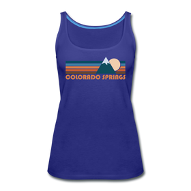 Colorado Springs, Colorado Women’s Tank Top - Retro Mountain Women’s Colorado Springs Tank Top - royal blue