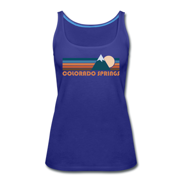Colorado Springs, Colorado Women’s Tank Top - Retro Mountain Women’s Colorado Springs Tank Top - royal blue
