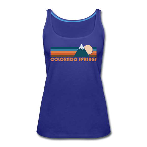 Colorado Springs, Colorado Women’s Tank Top - Retro Mountain Women’s Colorado Springs Tank Top - royal blue