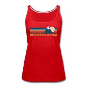 Colorado Springs, Colorado Women’s Tank Top - Retro Mountain Women’s Colorado Springs Tank Top - red