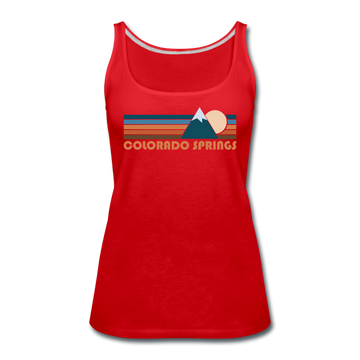 Colorado Springs, Colorado Women’s Tank Top - Retro Mountain Women’s Colorado Springs Tank Top - red