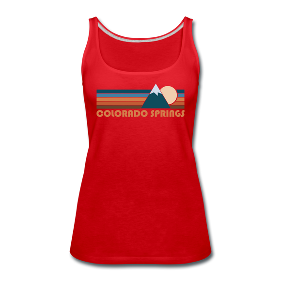 Colorado Springs, Colorado Women’s Tank Top - Retro Mountain Women’s Colorado Springs Tank Top - red