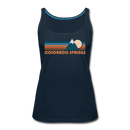 Colorado Springs, Colorado Women’s Tank Top - Retro Mountain Women’s Colorado Springs Tank Top - deep navy