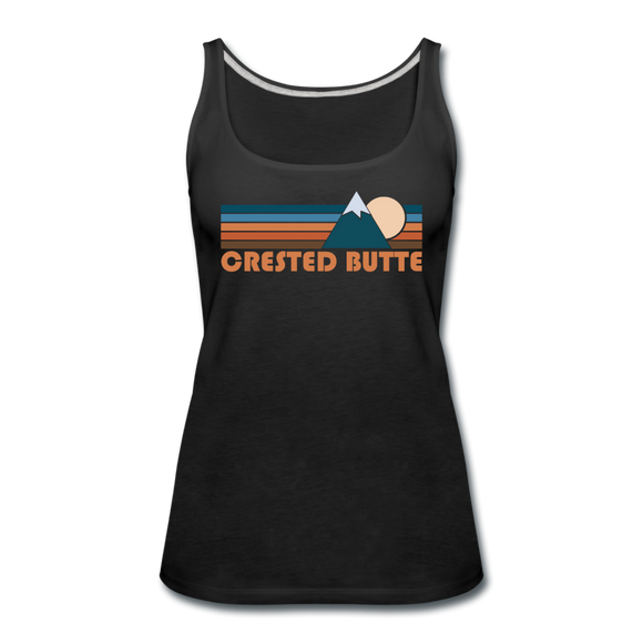 Crested Butte, Colorado Women’s Tank Top - Retro Mountain Women’s Crested Butte Tank Top - black
