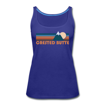 Crested Butte, Colorado Women’s Tank Top - Retro Mountain Women’s Crested Butte Tank Top - royal blue