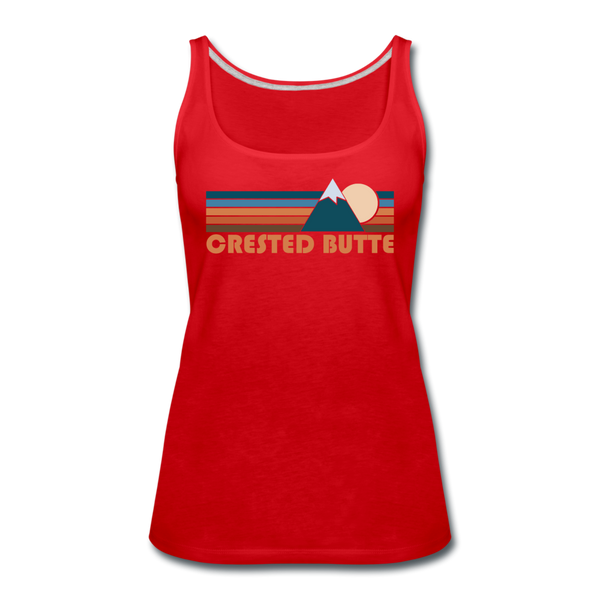 Crested Butte, Colorado Women’s Tank Top - Retro Mountain Women’s Crested Butte Tank Top - red