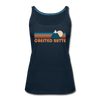 Crested Butte, Colorado Women’s Tank Top - Retro Mountain Women’s Crested Butte Tank Top - deep navy
