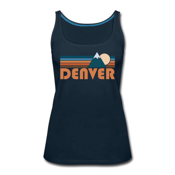 Denver, Colorado Women’s Tank Top - Retro Mountain Women’s Denver Tank Top - deep navy
