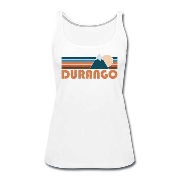 Durango, Colorado Women’s Tank Top - Retro Mountain Women’s Durango Tank Top - white