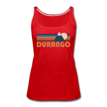 Durango, Colorado Women’s Tank Top - Retro Mountain Women’s Durango Tank Top - red