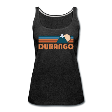 Durango, Colorado Women’s Tank Top - Retro Mountain Women’s Durango Tank Top - charcoal gray