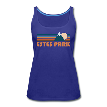 Estes Park, Colorado Women’s Tank Top - Retro Mountain Women’s Estes Park Tank Top - royal blue