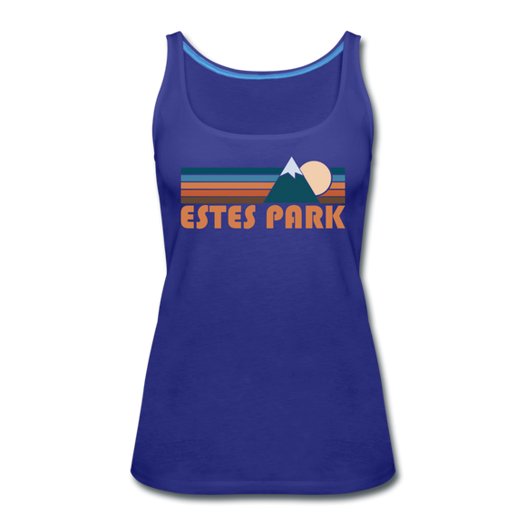 Estes Park, Colorado Women’s Tank Top - Retro Mountain Women’s Estes Park Tank Top - royal blue