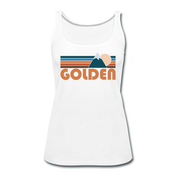 Golden, Colorado Women’s Tank Top - Retro Mountain Women’s Golden Tank Top - white