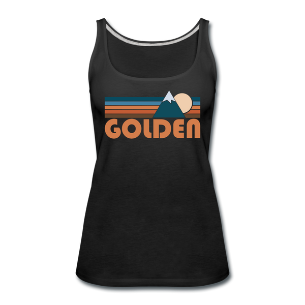 Golden, Colorado Women’s Tank Top - Retro Mountain Women’s Golden Tank Top - black