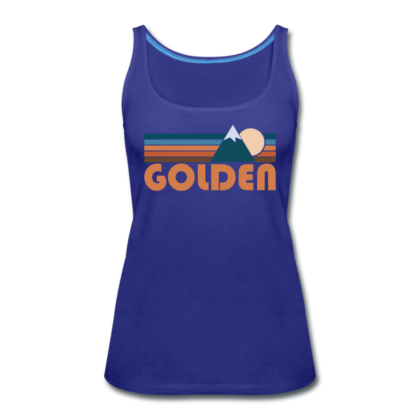 Golden, Colorado Women’s Tank Top - Retro Mountain Women’s Golden Tank Top - royal blue