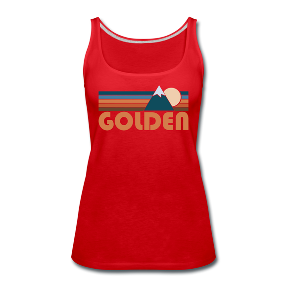 Golden, Colorado Women’s Tank Top - Retro Mountain Women’s Golden Tank Top - red