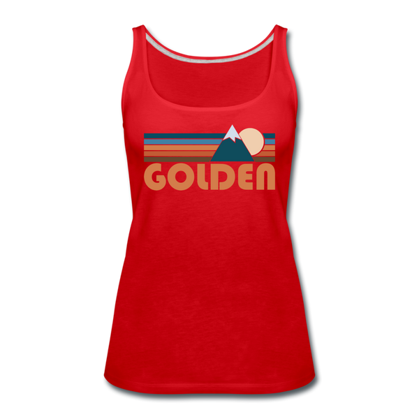 Golden, Colorado Women’s Tank Top - Retro Mountain Women’s Golden Tank Top - red