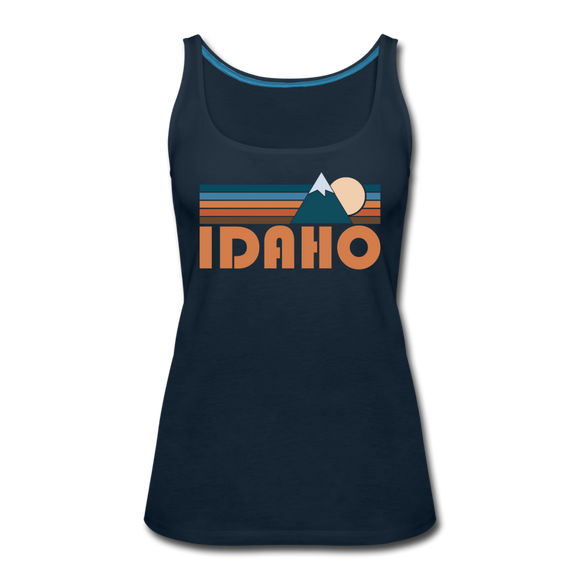 Idaho Women’s Tank Top - Retro Mountain Women’s Idaho Tank Top - deep navy