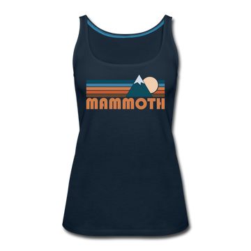Mammoth, California Women’s Tank Top - Retro Mountain Women’s Mammoth Tank Top - deep navy