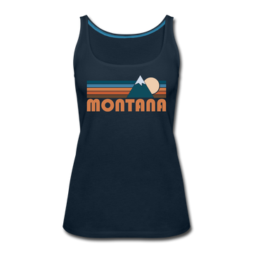 Montana Women’s Tank Top - Retro Mountain Women’s Montana Tank Top - deep navy
