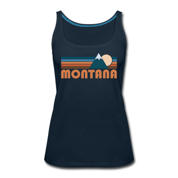 Montana Women’s Tank Top - Retro Mountain Women’s Montana Tank Top - deep navy