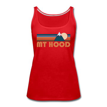 Mount Hood, Oregon Women’s Tank Top - Retro Mountain Women’s Mount Hood Tank Top - red