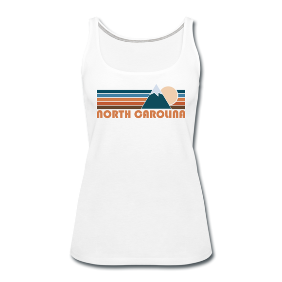 North Carolina Women’s Tank Top - Retro Mountain Women’s North Carolina Tank Top - white