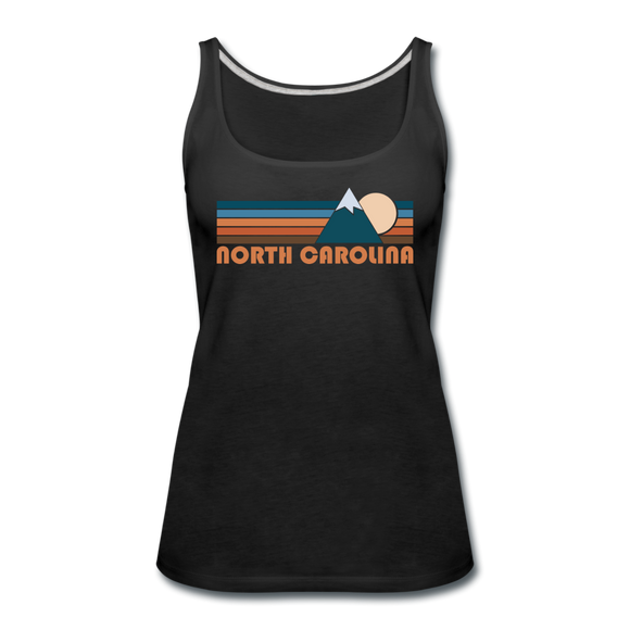 North Carolina Women’s Tank Top - Retro Mountain Women’s North Carolina Tank Top - black