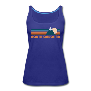 North Carolina Women’s Tank Top - Retro Mountain Women’s North Carolina Tank Top - royal blue