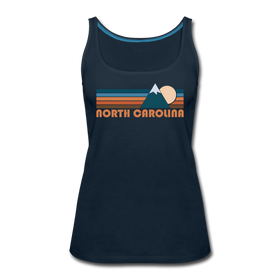 North Carolina Women’s Tank Top - Retro Mountain Women’s North Carolina Tank Top - deep navy