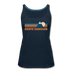 North Carolina Women’s Tank Top - Retro Mountain Women’s North Carolina Tank Top - deep navy