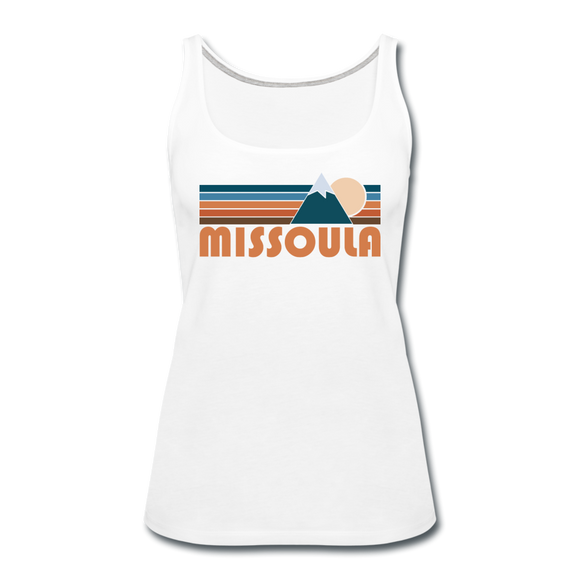 Missoula, Montana Women’s Tank Top - Retro Mountain Women’s Missoula Tank Top - white