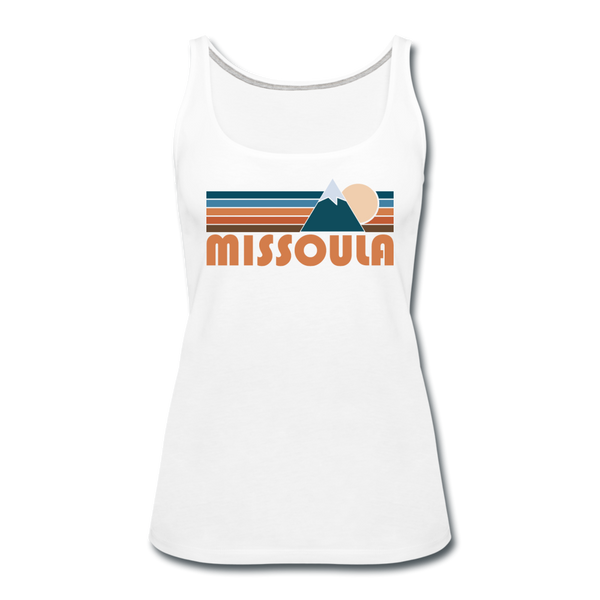 Missoula, Montana Women’s Tank Top - Retro Mountain Women’s Missoula Tank Top - white