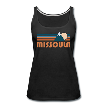 Missoula, Montana Women’s Tank Top - Retro Mountain Women’s Missoula Tank Top - black