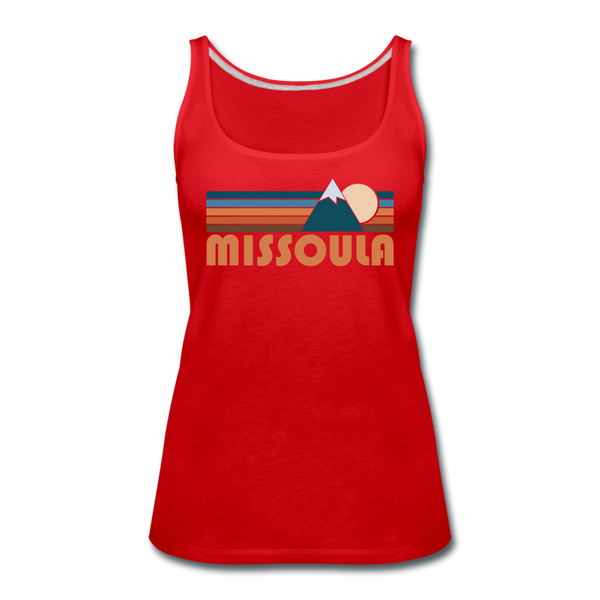 Missoula, Montana Women’s Tank Top - Retro Mountain Women’s Missoula Tank Top - red