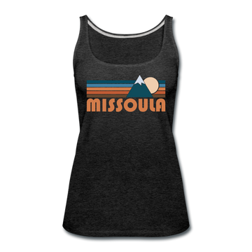 Missoula, Montana Women’s Tank Top - Retro Mountain Women’s Missoula Tank Top - charcoal gray