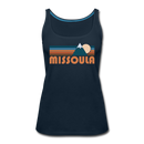 Missoula, Montana Women’s Tank Top - Retro Mountain Women’s Missoula Tank Top - deep navy