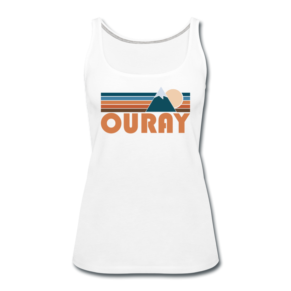 Ouray, Colorado Women’s Tank Top - Retro Mountain Women’s Ouray Tank Top - white