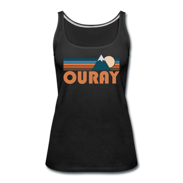 Ouray, Colorado Women’s Tank Top - Retro Mountain Women’s Ouray Tank Top - black