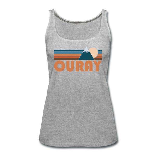 Ouray, Colorado Women’s Tank Top - Retro Mountain Women’s Ouray Tank Top - heather gray