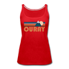 Ouray, Colorado Women’s Tank Top - Retro Mountain Women’s Ouray Tank Top - red