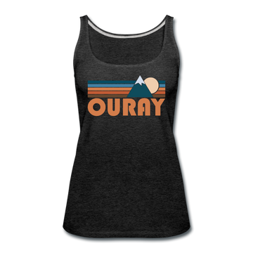 Ouray, Colorado Women’s Tank Top - Retro Mountain Women’s Ouray Tank Top - charcoal gray