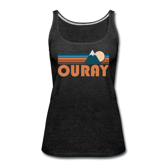 Ouray, Colorado Women’s Tank Top - Retro Mountain Women’s Ouray Tank Top - charcoal gray