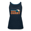 Ouray, Colorado Women’s Tank Top - Retro Mountain Women’s Ouray Tank Top - deep navy