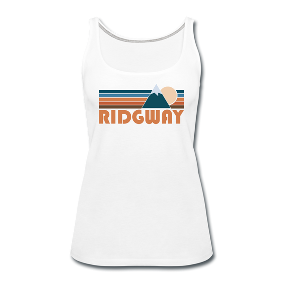 Ridgway, Colorado Women’s Tank Top - Retro Mountain Women’s Ridgway Tank Top - white