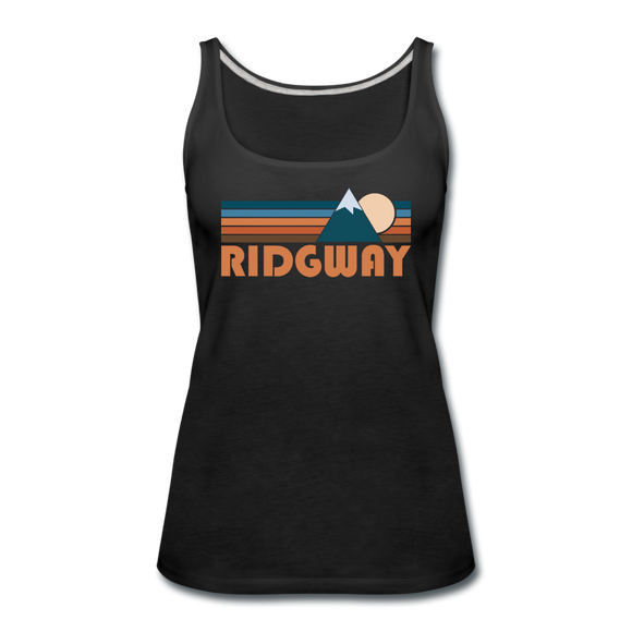 Ridgway, Colorado Women’s Tank Top - Retro Mountain Women’s Ridgway Tank Top - black
