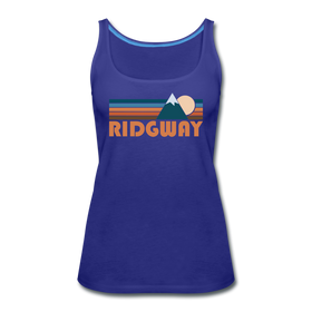 Ridgway, Colorado Women’s Tank Top - Retro Mountain Women’s Ridgway Tank Top - royal blue