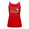 Ridgway, Colorado Women’s Tank Top - Retro Mountain Women’s Ridgway Tank Top - red